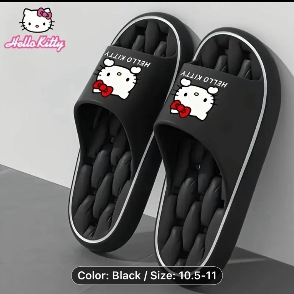 Hello Kitty Black Slippers